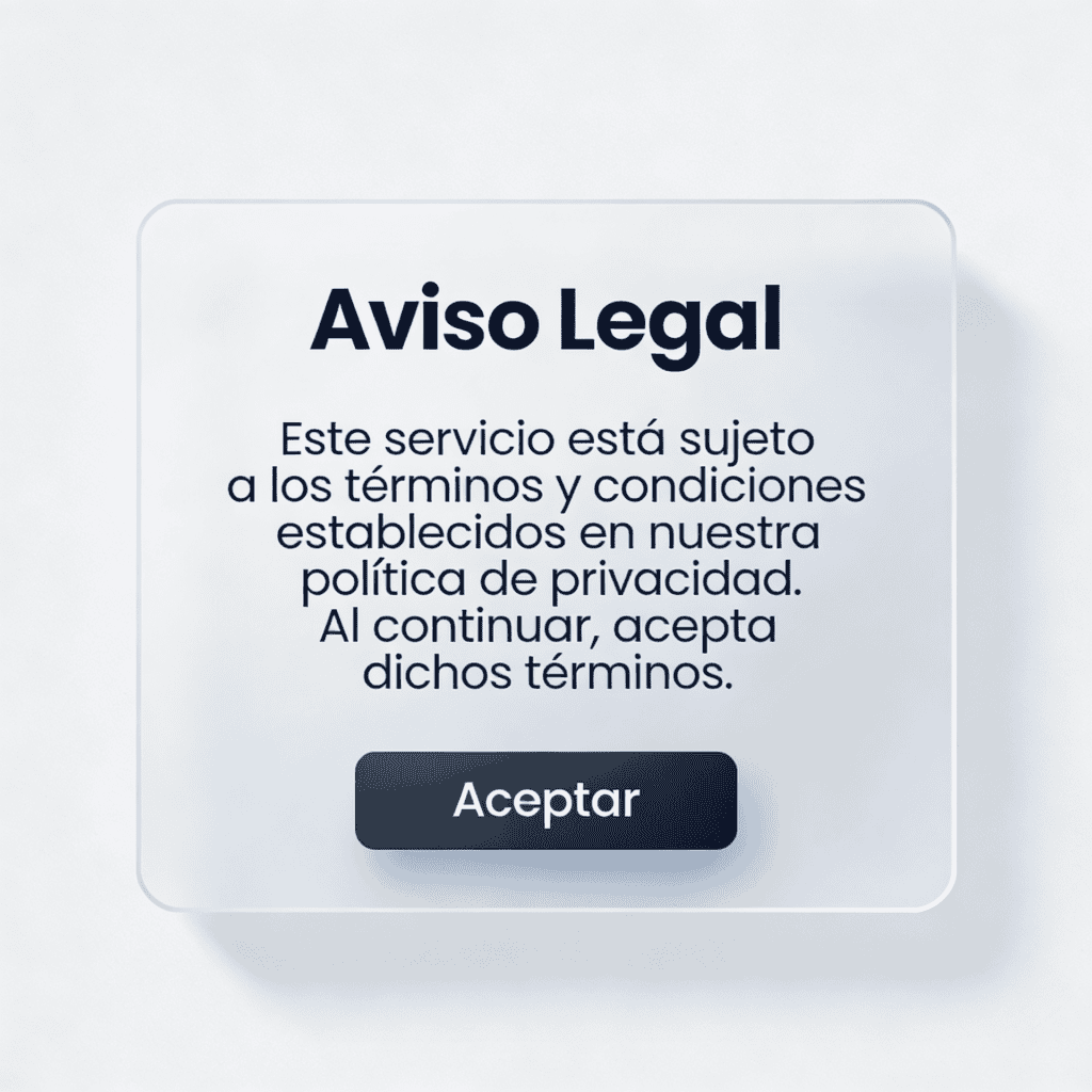 textos legales obligatorios página web